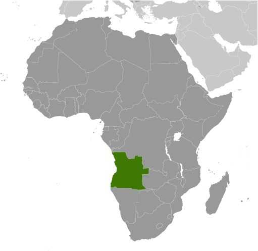 Locator map of Angola