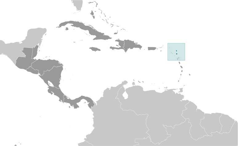 Locator map of Antigua and Barbuda
