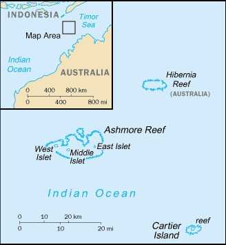 Map of Ashmore and Cartier Islands