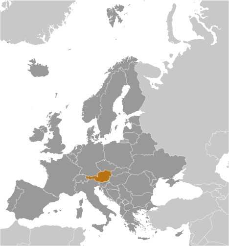 Locator map of Austria
