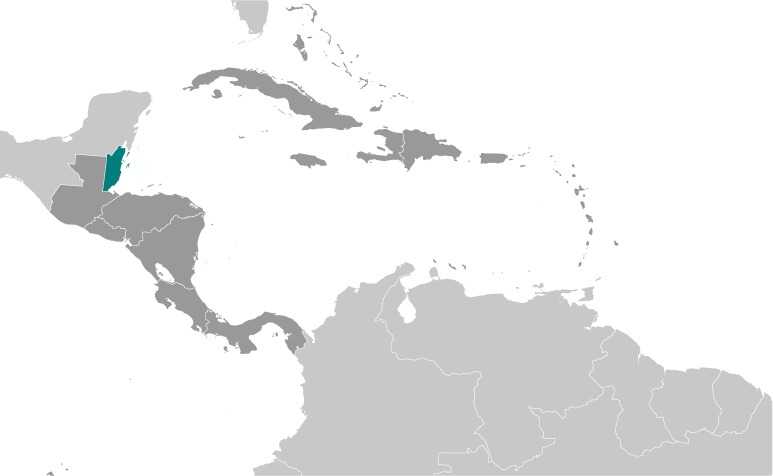Locator map of Belize