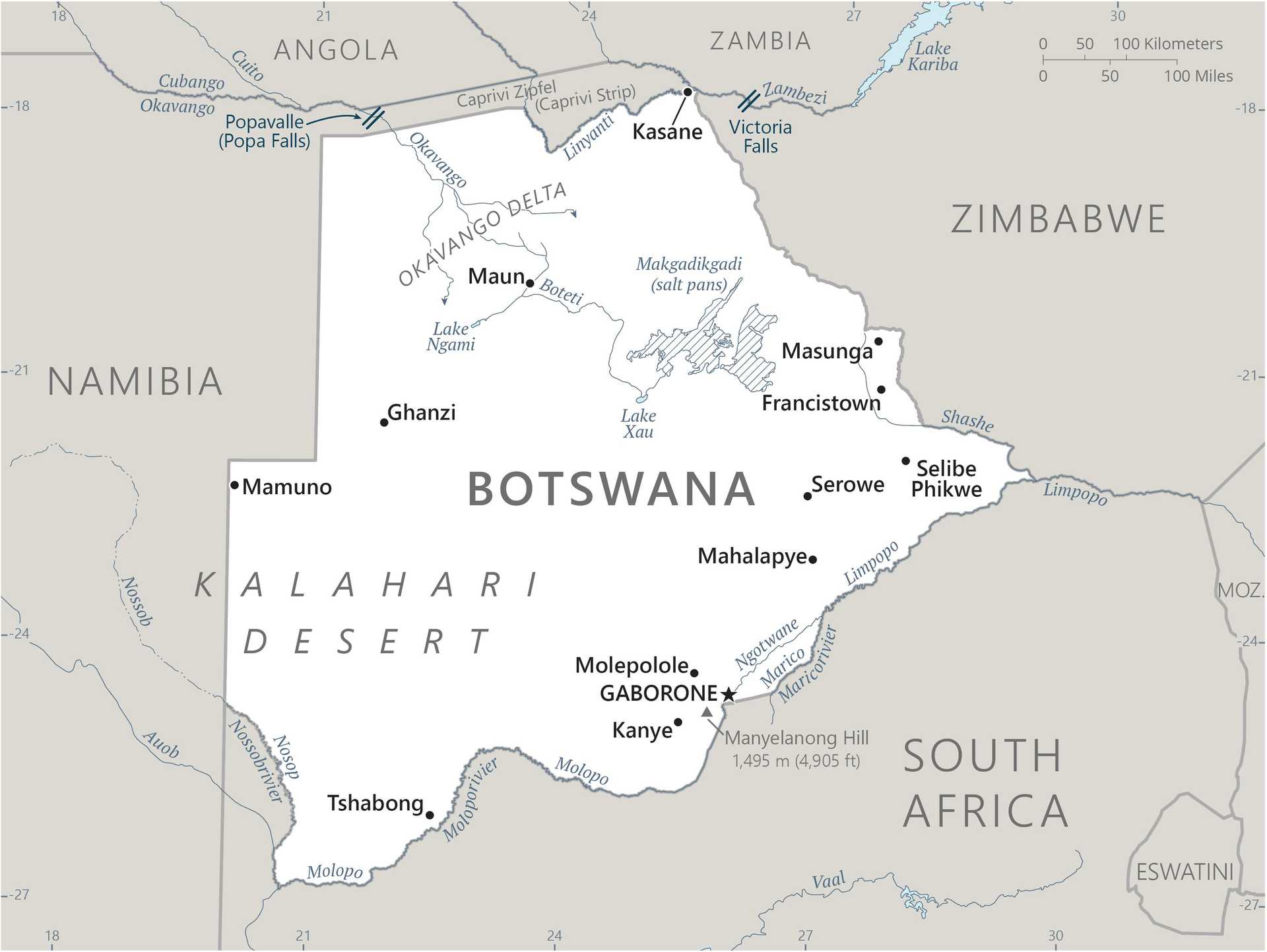 Map of Botswana