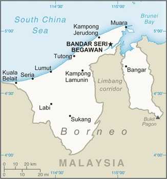 Map of Brunei