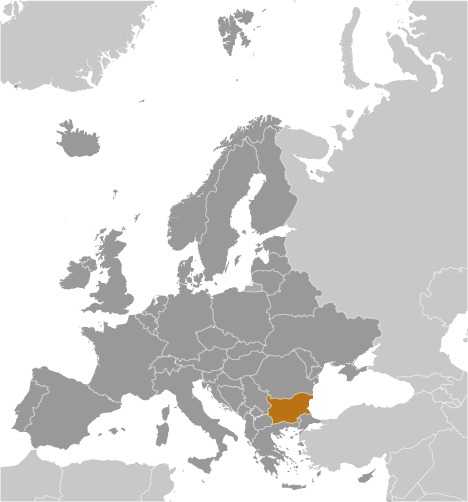Locator map of Bulgaria