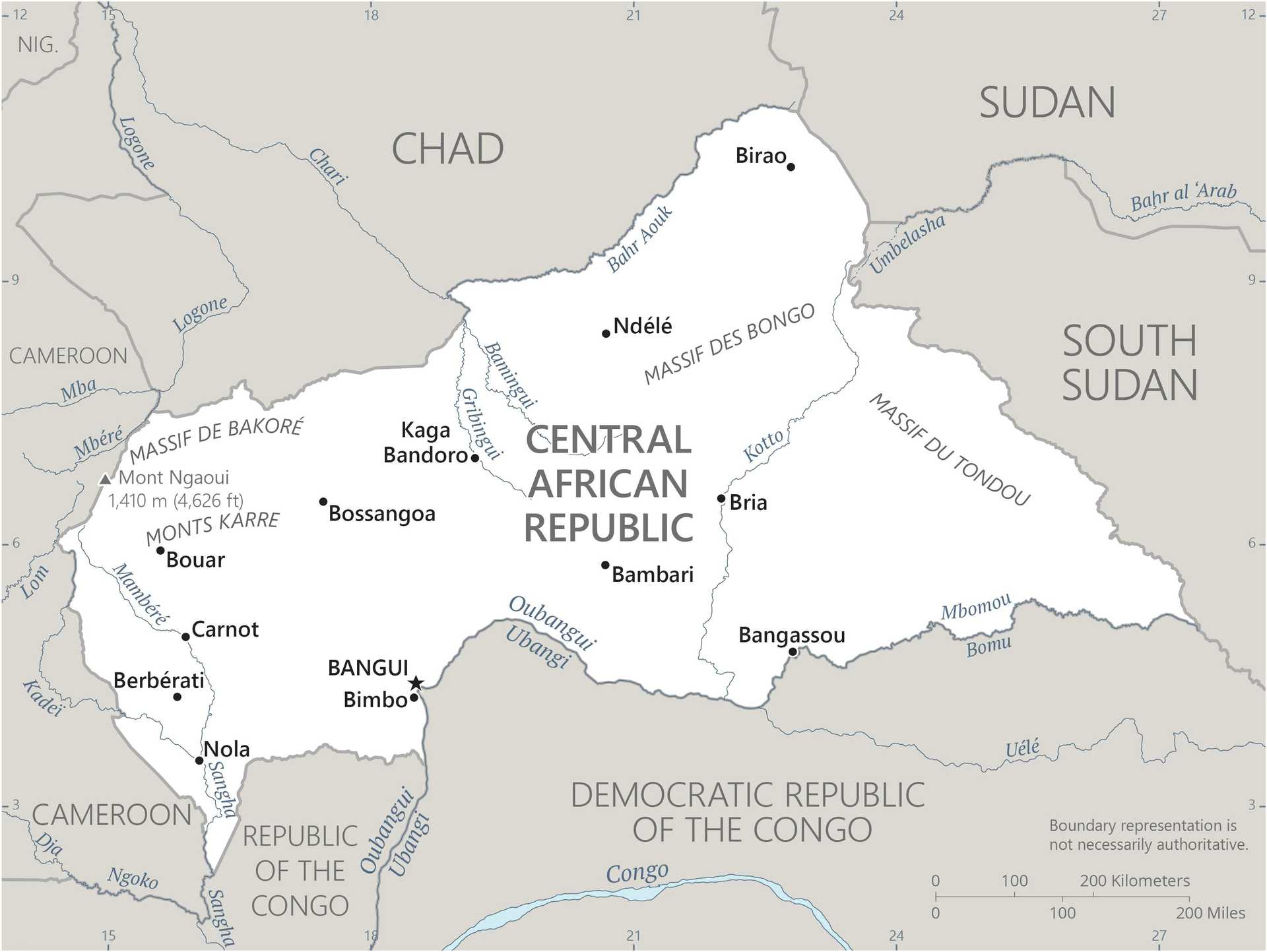Map of Central African Republic