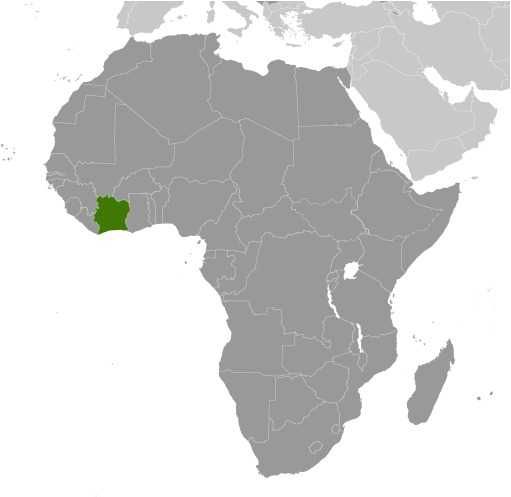 Locator map of Cote d'Ivoire