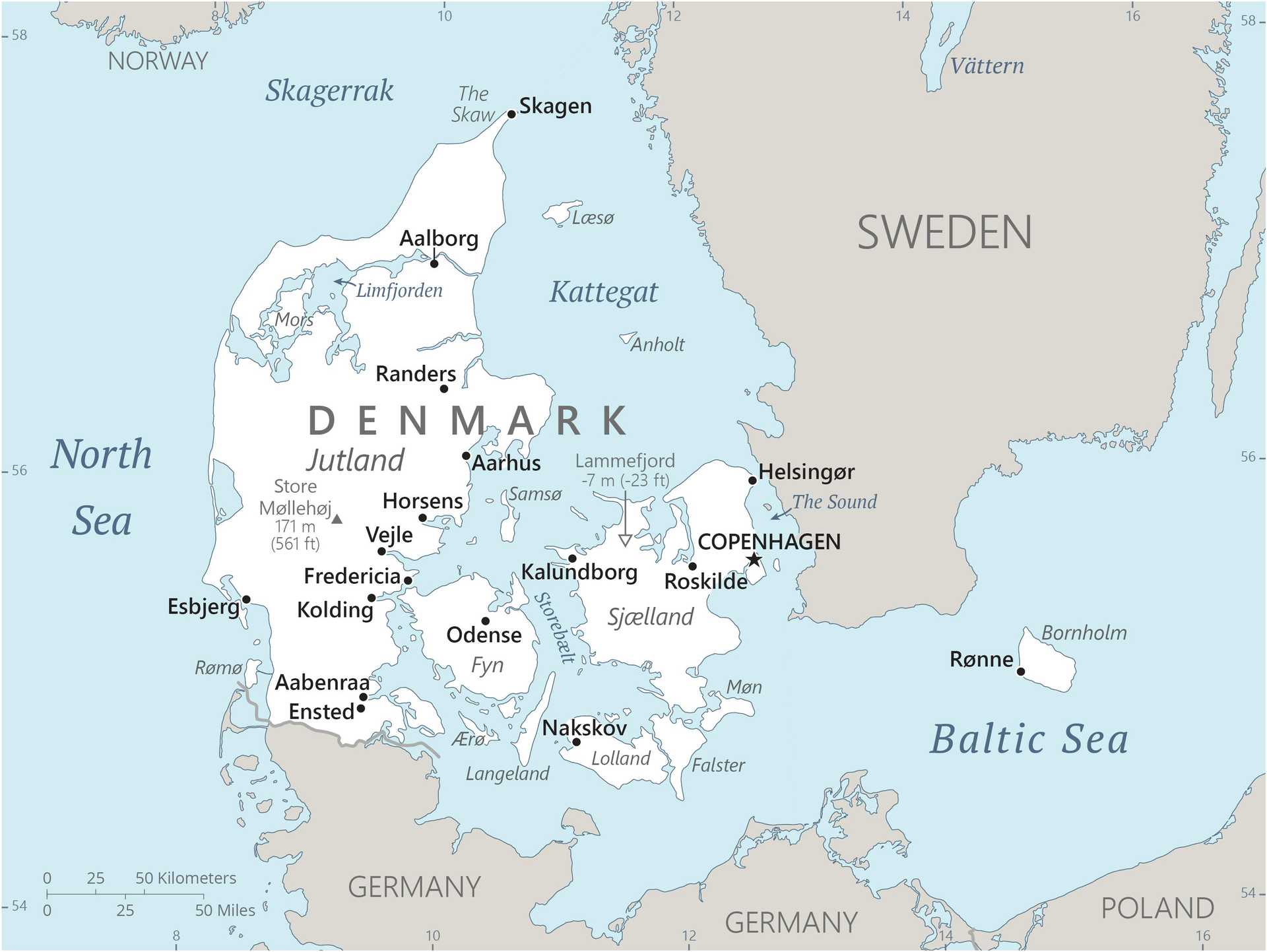 Map of Denmark