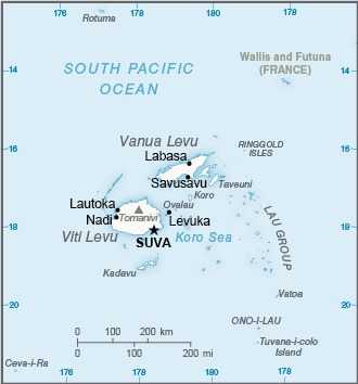 Map of Fiji