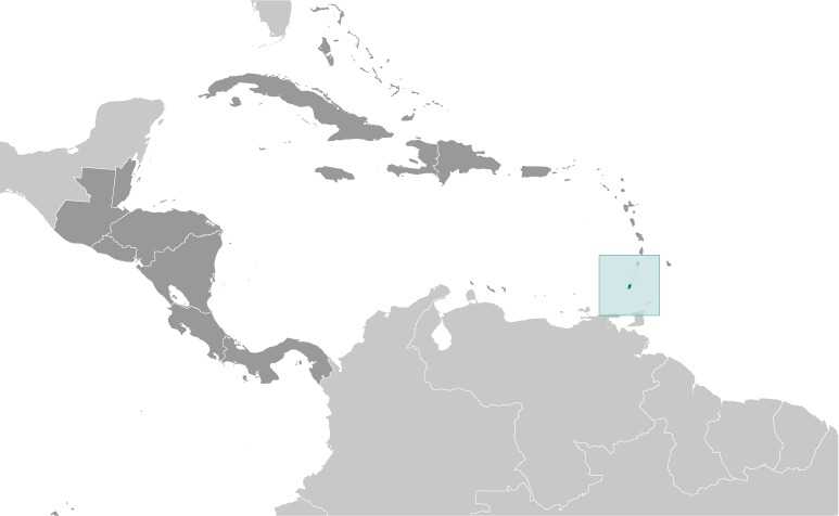 Locator map of Grenada