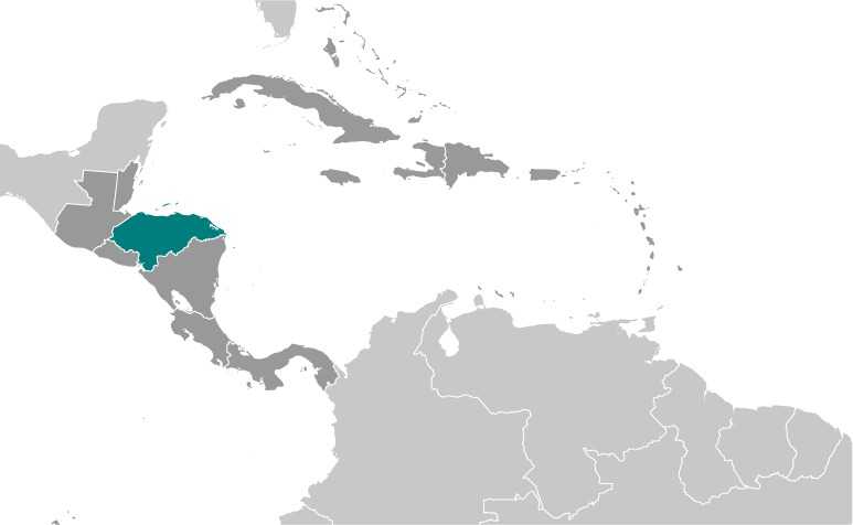 Locator map of Honduras