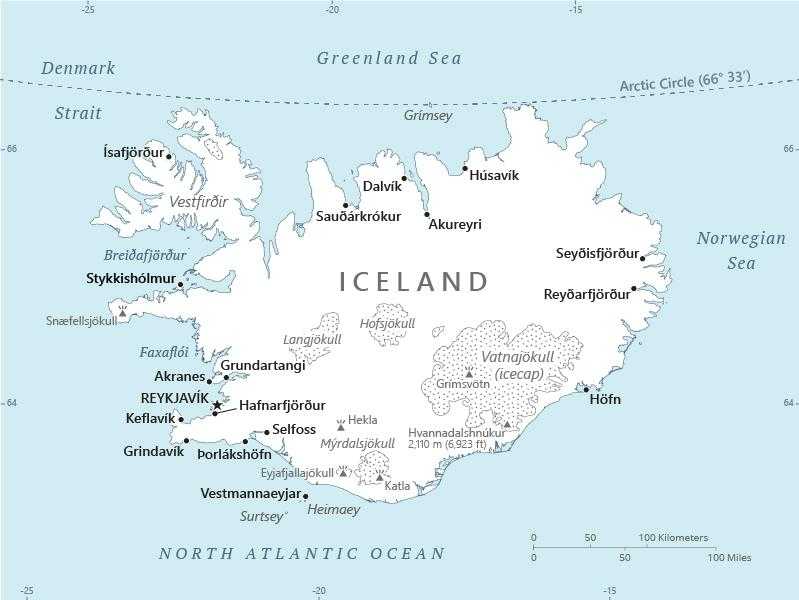Map of Iceland