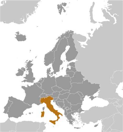 Locator map of Italy
