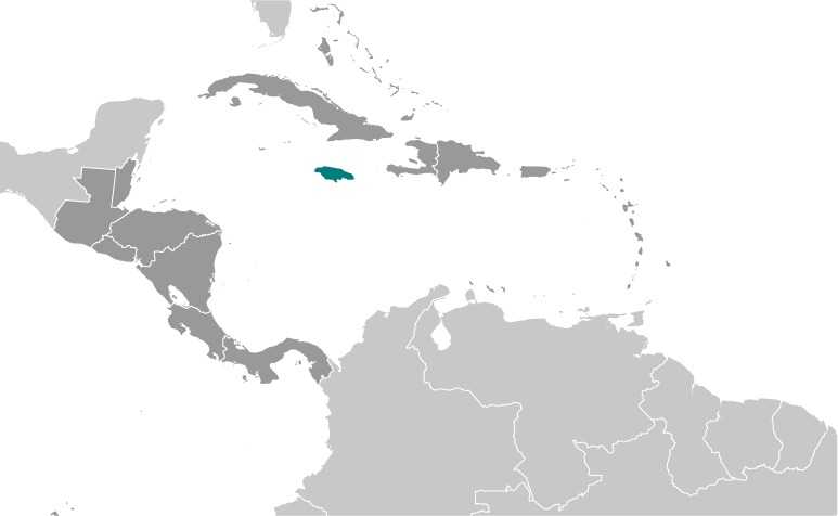 Locator map of Jamaica