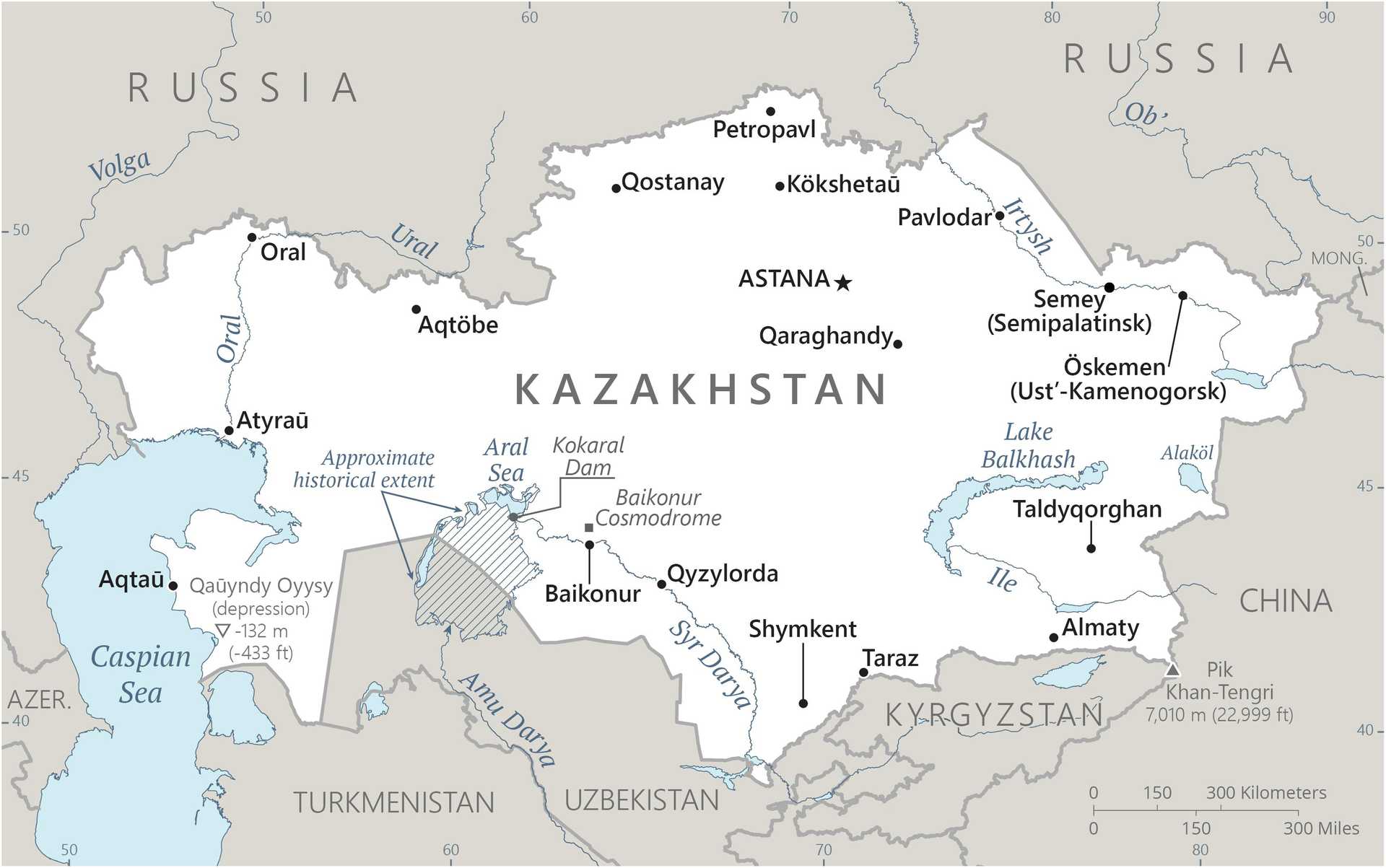 Map of Kazakhstan