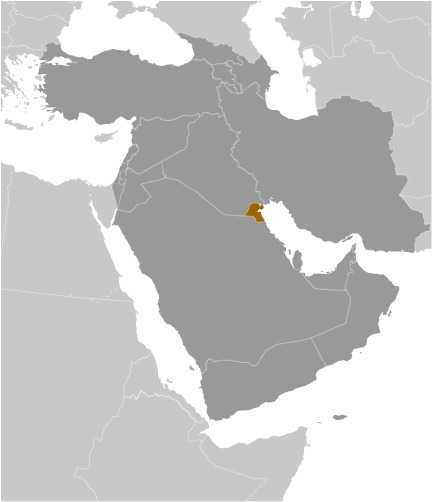 Locator map of Kuwait