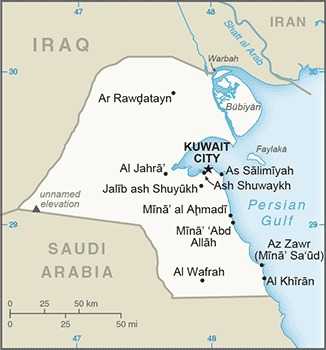 Map of Kuwait