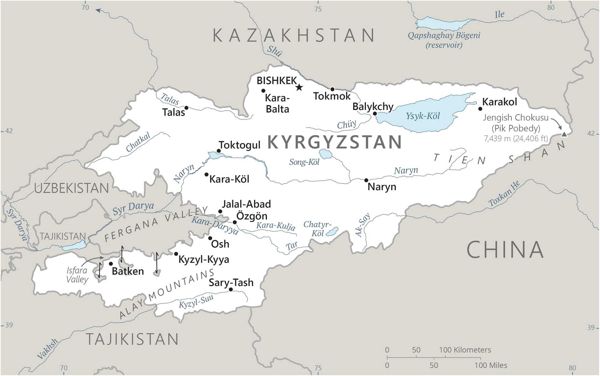 Map of Kyrgyzstan