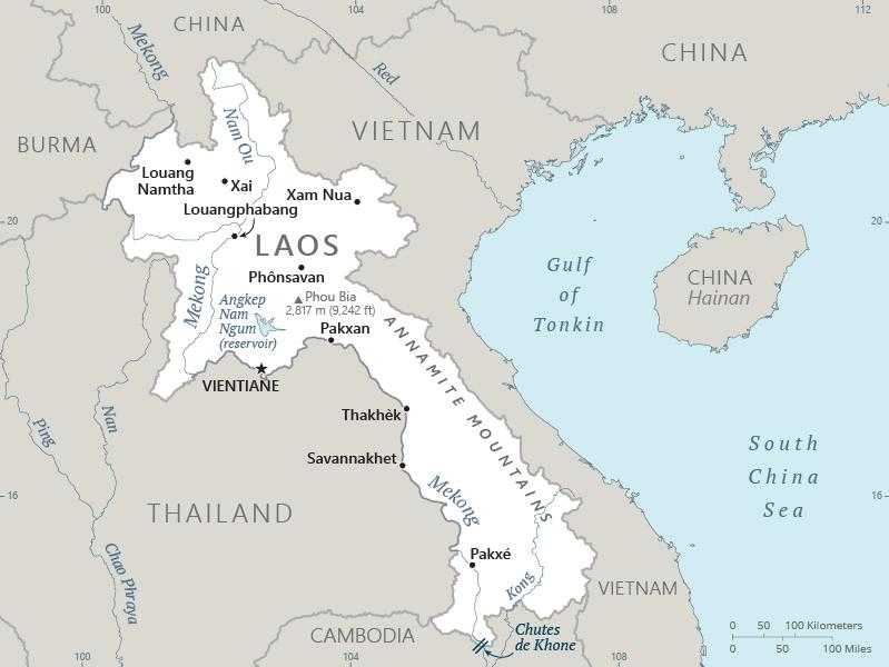 Map of Laos