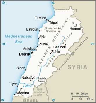 Map of Lebanon