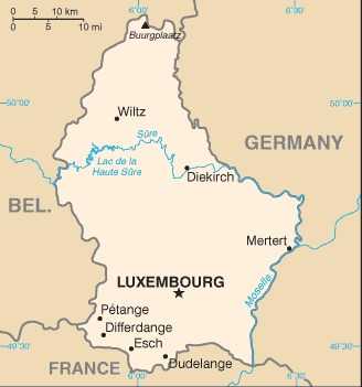 Map of Luxembourg