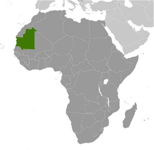 Locator map of Mauritania