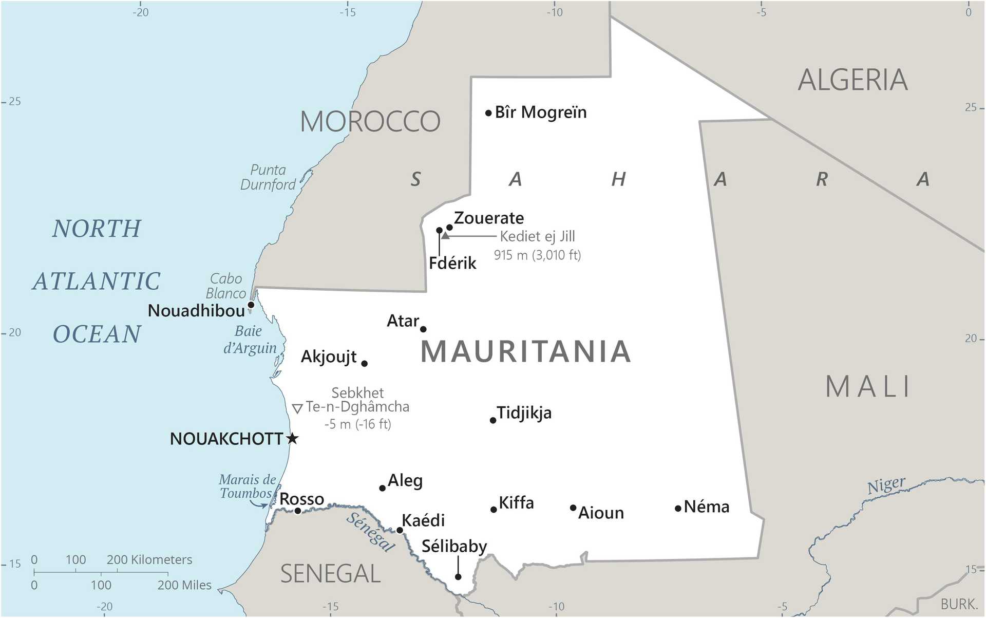 Map of Mauritania