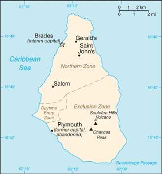 Map of Montserrat