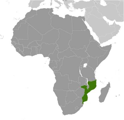 Locator map of Mozambique