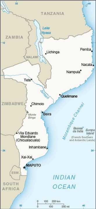 Map of Mozambique
