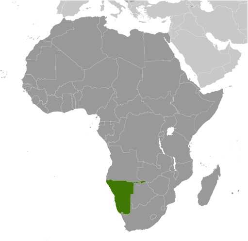 Locator map of Namibia