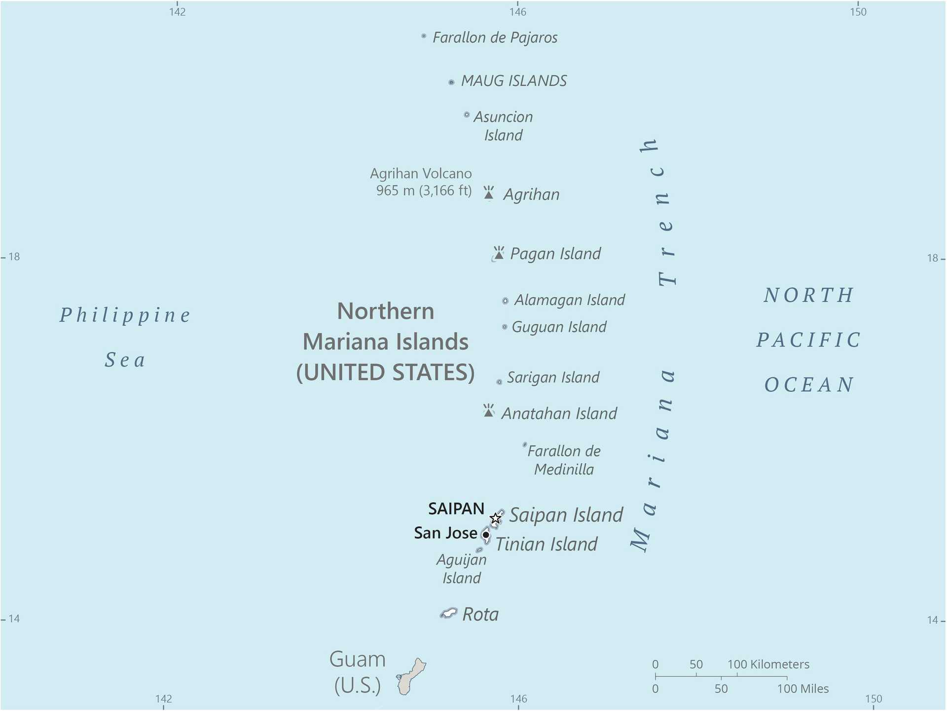 Map of Northern Mariana Islands