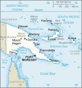 Map of Papua New Guinea