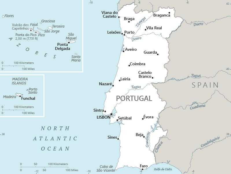 Map of Portugal