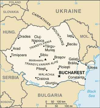 Map of Romania