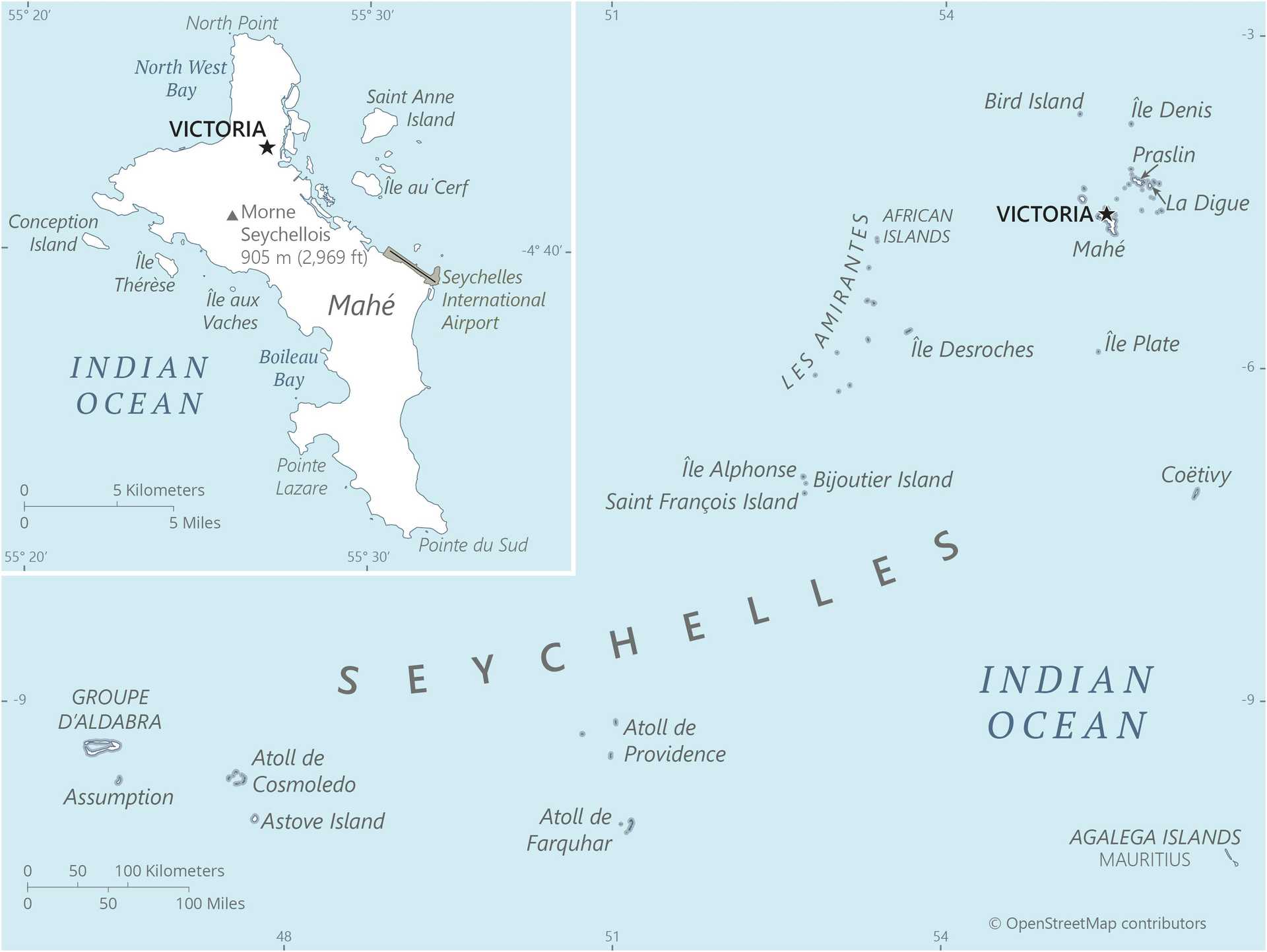Map of Seychelles