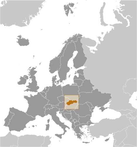 Locator map of Slovakia