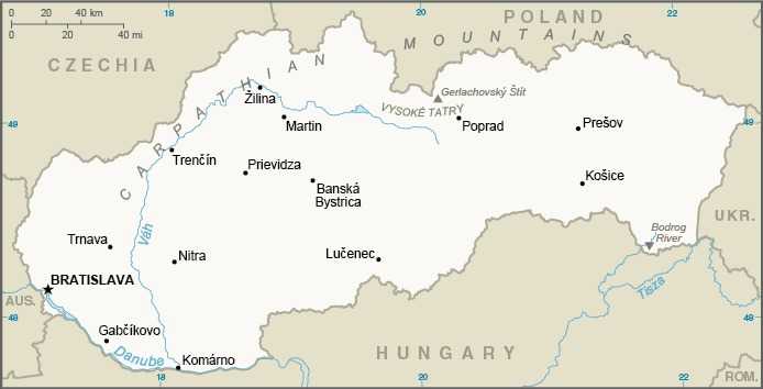Map of Slovakia