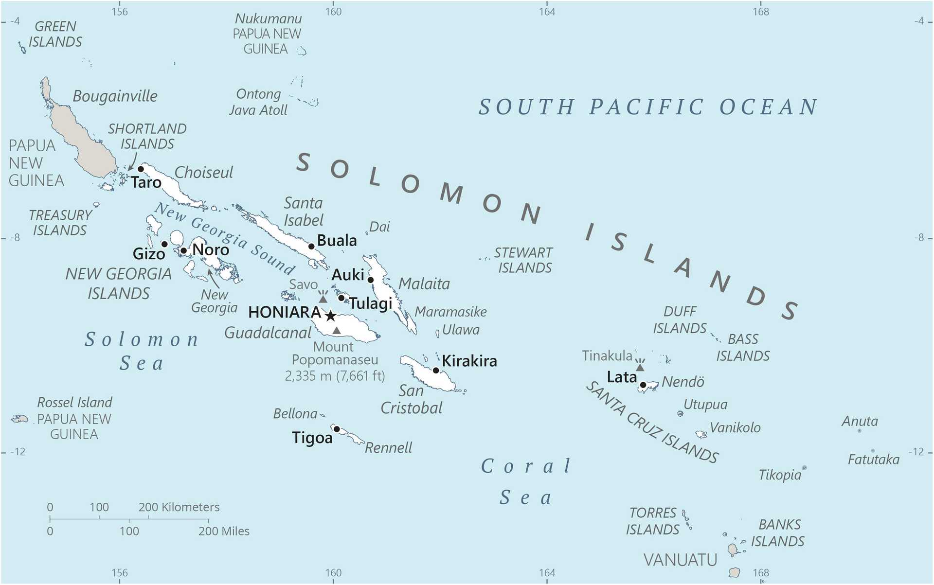 Map of Solomon Islands