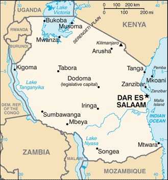 Map of Tanzania