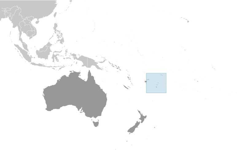 Locator map of Tonga