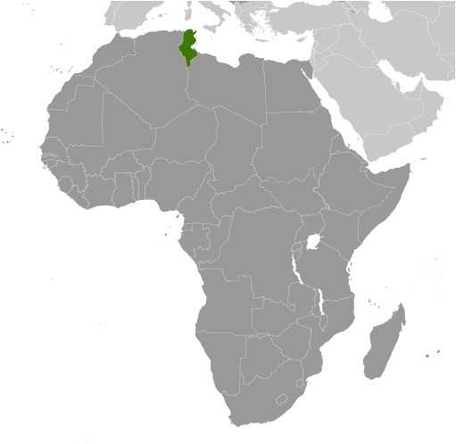 Locator map of Tunisia