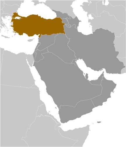 Locator map of Turkey (Turkiye)