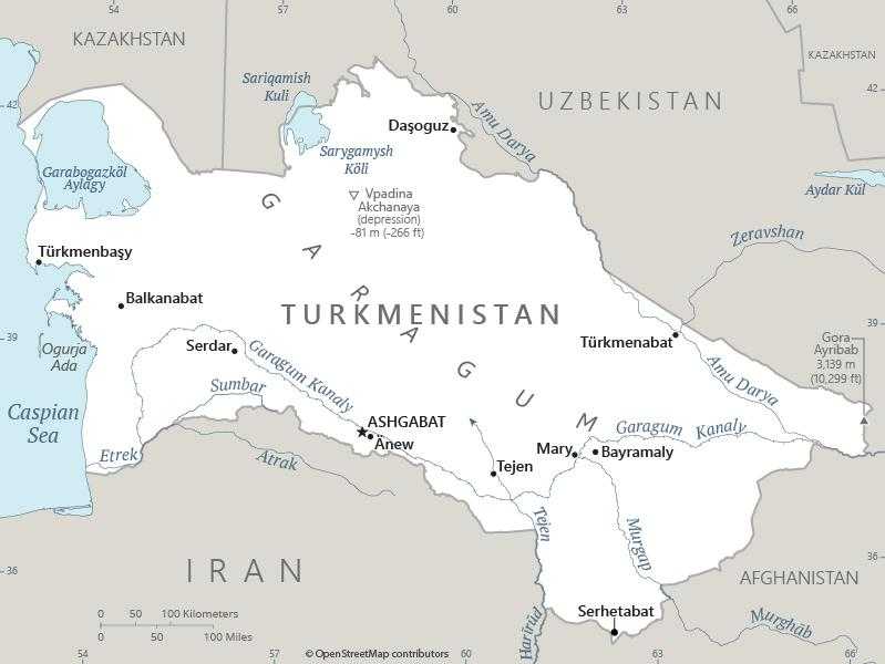 Map of Turkmenistan