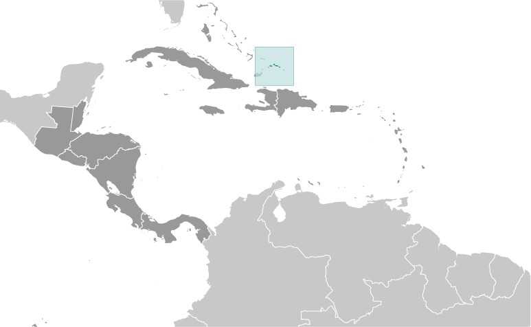 Locator map of Turks and Caicos Islands