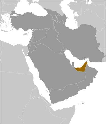Locator map of United Arab Emirates