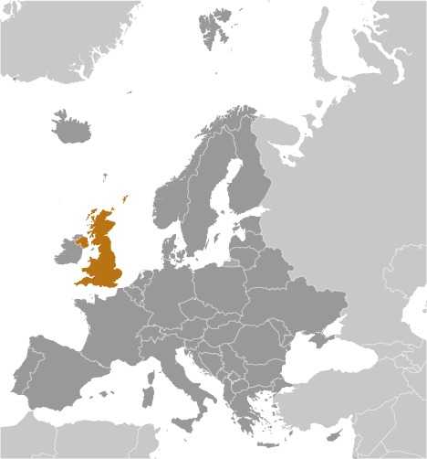 Locator map of United Kingdom