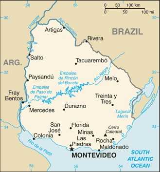 Map of Uruguay