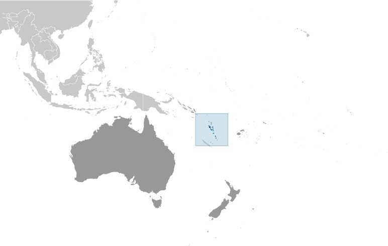 Locator map of Vanuatu