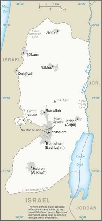 Map of West Bank