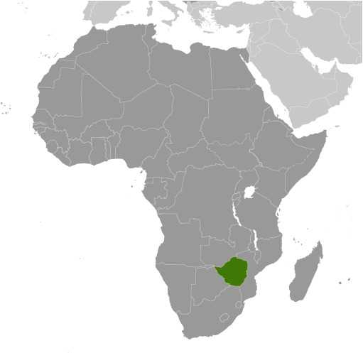 Locator map of Zimbabwe